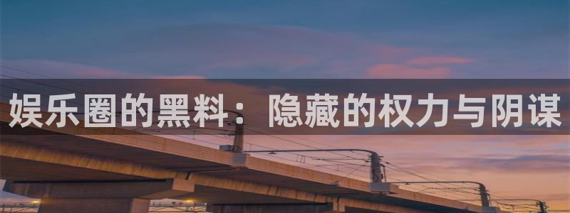 人生就是搏体育用品：娱乐圈的黑料：隐藏的权力与阴谋