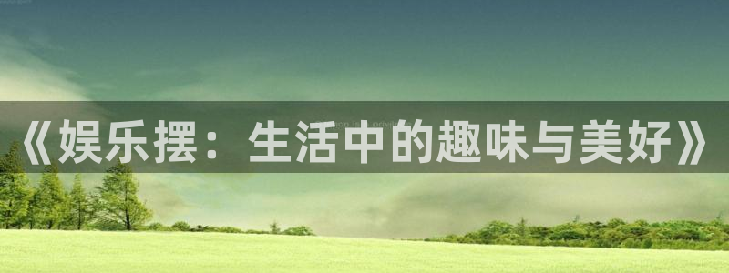 人生就是搏：《娱乐摆：生活中的趣味与美好》